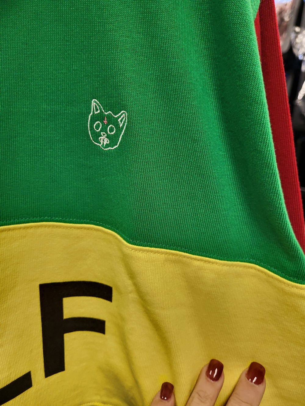Golf Wang 10th Anniversary Green Yellow Blue Colorblock Rugby Polo - Picture 2 of 4